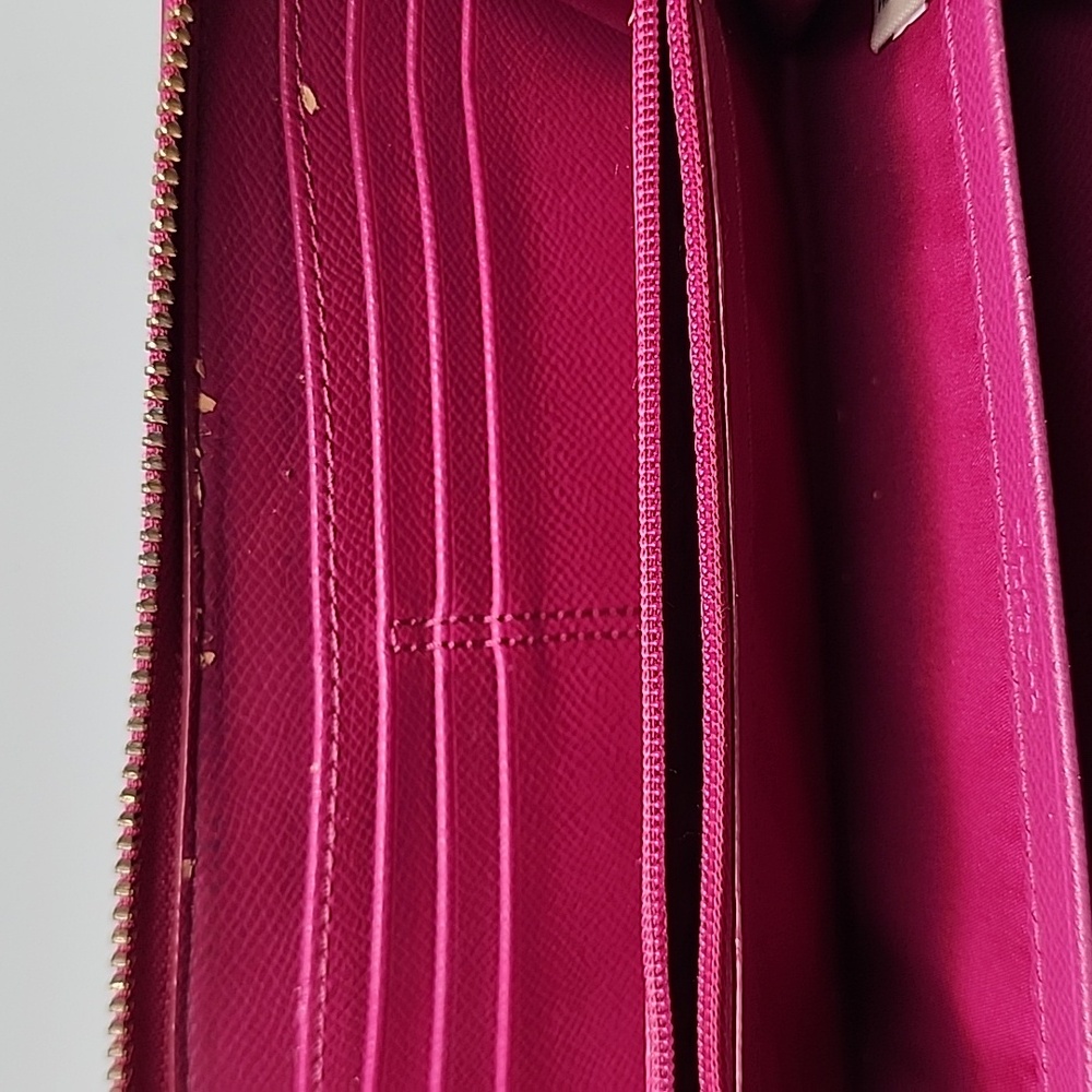Coach Signature PVC/Leather Accordian Zip Wallet Brown and Pink - Picture 3 of 13